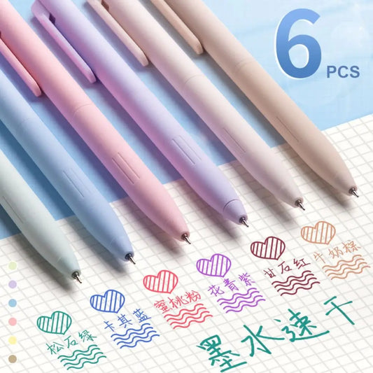 6Pcs/Set Cute Morandi Gel Pen